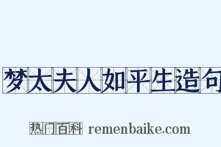 梦太夫人如平生造句是什么意思的图片